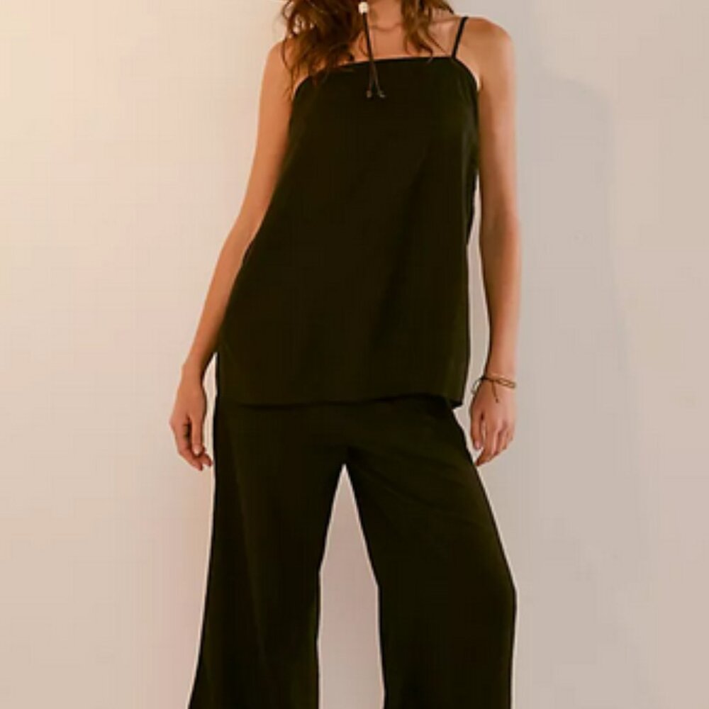 Free People Black Straight Leg Jumpsuit